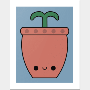 Cute Kawaii Sprout In A Pot Posters and Art